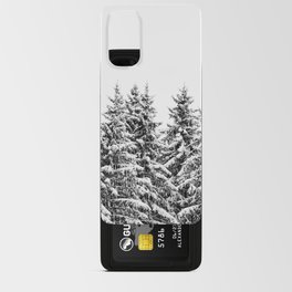 Crowns of pine trees covered in snow in the Vosges forest, east of France Android Card Case