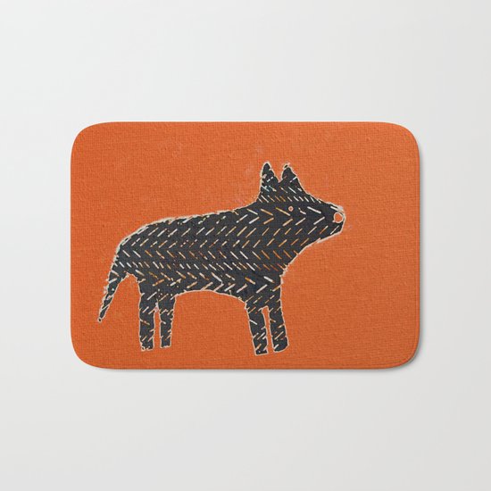 Black Wolf Bath Mat
