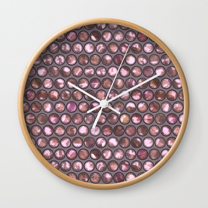 Pink Shiny Pearl Pattern Wall Clock
