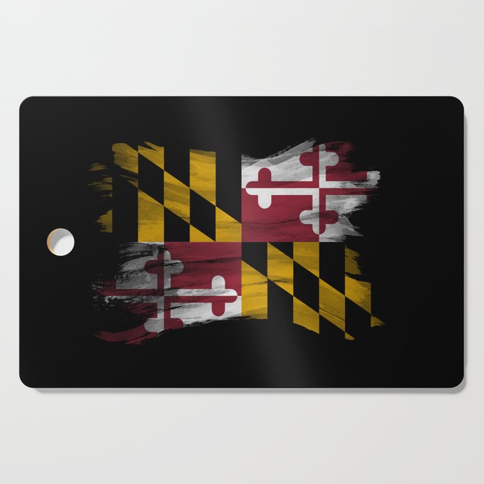 Maryland state flag brush stroke, Maryland flag background Cutting Board