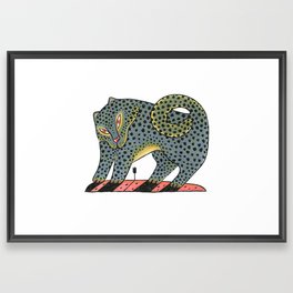 Leopard Dog With Tulip Framed Art Print