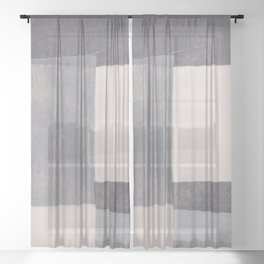 Gray Blocks #1 Sheer Curtain