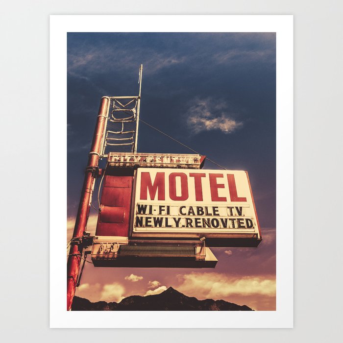 Retro Motel Sign Art Print