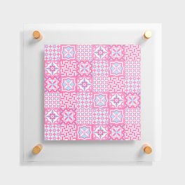 Pastel Pink and blue Portuguese Tiles Azulejo Floating Acrylic Print