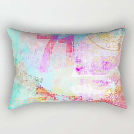 Passion mixed media colorful abstract art Rectangular Pillow