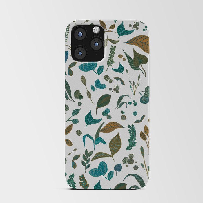 Green leaves pattern iPhone Card Case