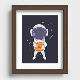 Astronaut carrying the moon Recessed Framed Print