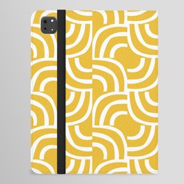 Modernist Abstract Arc Pattern 631 Yellow iPad Folio Case