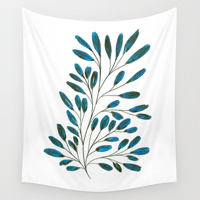 Blue Branch Wall Tapestry