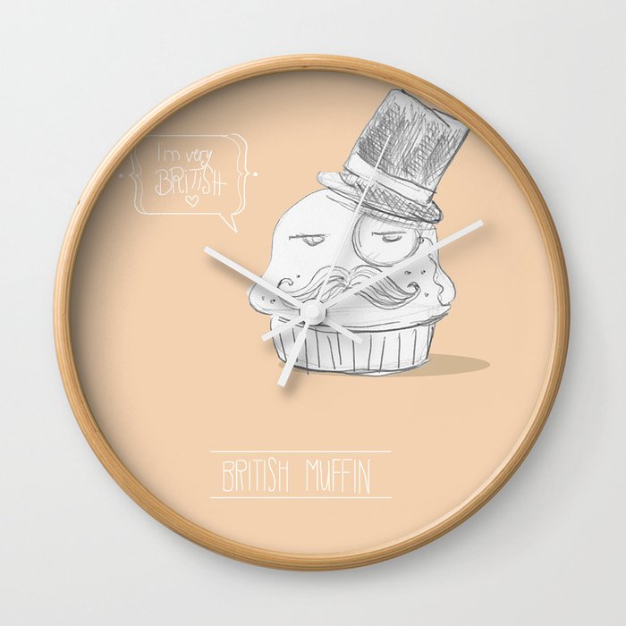 british muffin Wall Clock