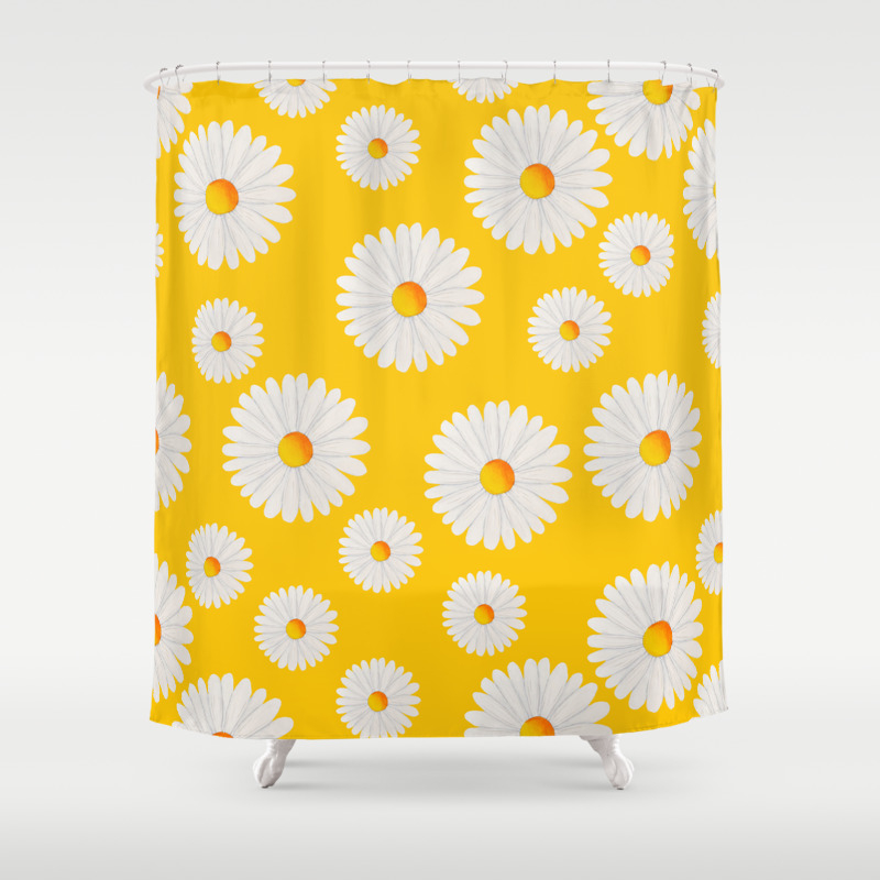 Yellow Daisy Repeat Shower Curtain By Jensinquefield Society6