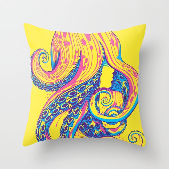 Curls Throw Pillow