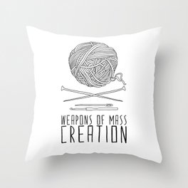 Weapons Of Mass Creation - Knitting Throw Pillow