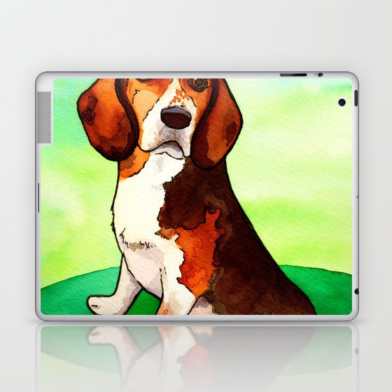 Sweet Pup Watercolor Painting Laptop & iPad Skin