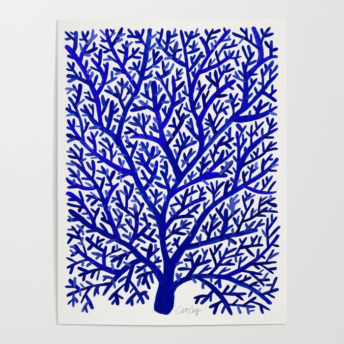 Fan Coral – Navy Poster