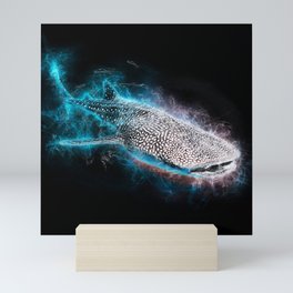 Whale Shark smoky layers colorful print Mini Art Print