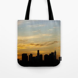 Sunset over Downtown Los Angeles Tote Bag