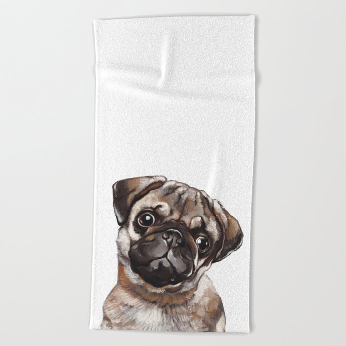 Pug beach towel deals