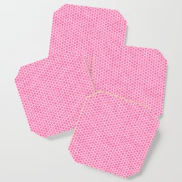 Large Bright Pink Honeycomb Bee Hive Geometric Hexagonal Design Coaster
