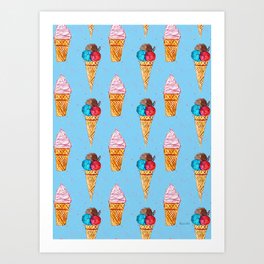 Ice creams pattern Art Print