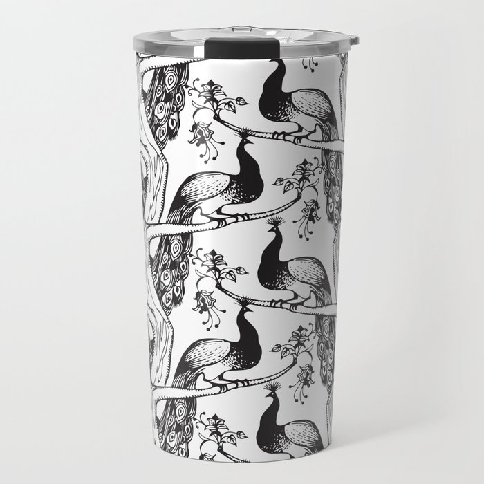 Peacock engraving pattern Travel Mug