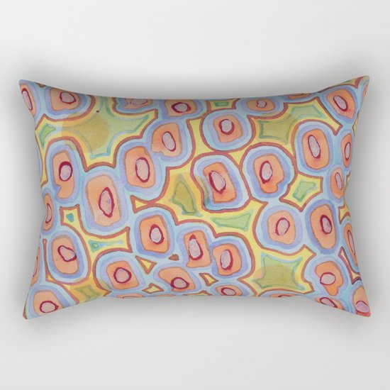 Pastel Colored Circles Pattern Rectangular Pillow