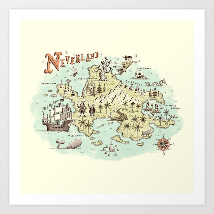 neverland map printable