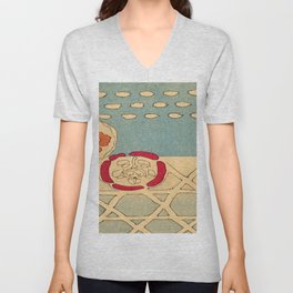 Antique Japanese fabric Swatch V Neck T Shirt