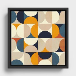 mid century abstract shapes fall winter 1 Framed Canvas