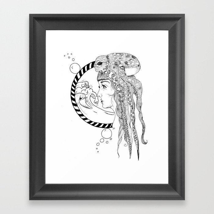 Octopus Woman Framed Art Print
