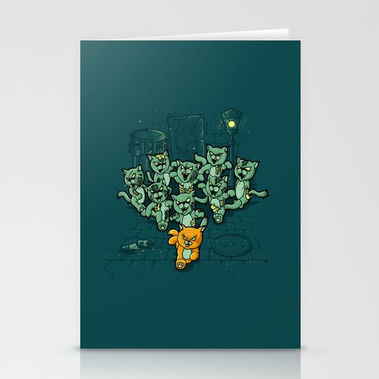 Zombie Cats Stationery Cards