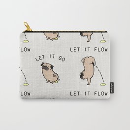Let It Go Pug Pee Carry-All Pouch | Curated, Om, Letitflow, Pug, Yoga, Drawing, Namaste, Pee, Letitgo 