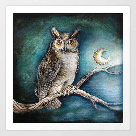 Moon Owl Art Print