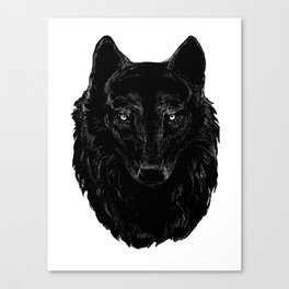 The Black Wolf Portrait Canvas Print