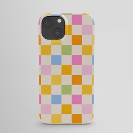 Eclectic Checker Check Cream iPhone Case
