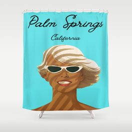 Palm Springs Blue Vibes Shower Curtain