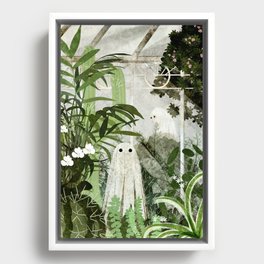 There's A Ghost in the Greenhouse Again Framed Canvas