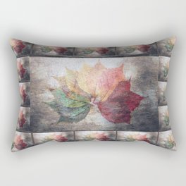 Colorful Fall Leaves Pattern Rectangular Pillow
