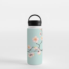 Sakura Cherry Blossoms x Mint Green Water Bottle