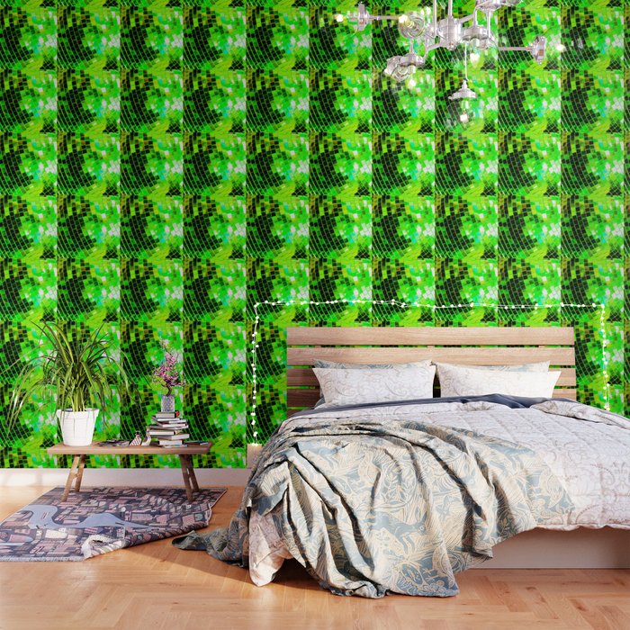 Funky Green Disco Ball Wallpaper