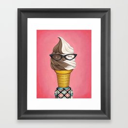 ILL Humored Ice Cream - Chocolate Vanilla Swirl Framed Art Print