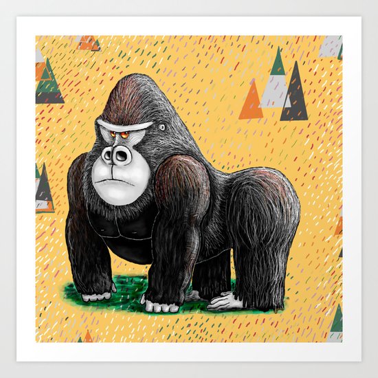 Endangered Rainforest Mountain Gorilla Art Print