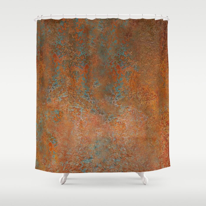 Vintage Rust Copper Shower Curtain