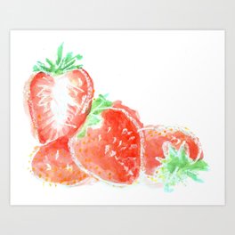 STRAWBERRIES RAW SKETCH Art Print