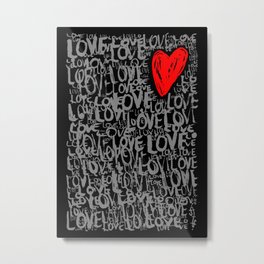 The Love Concept Metal Print | Pop Art, Illustration, Digital, Heart, Typography, Love, Pattern, Graphicdesign, Ink 