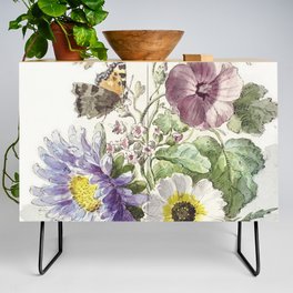 Bouquet of Flowers with a Butterfly Credenza
