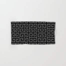 Greek Key (Black & Grey Pattern) Hand & Bath Towel