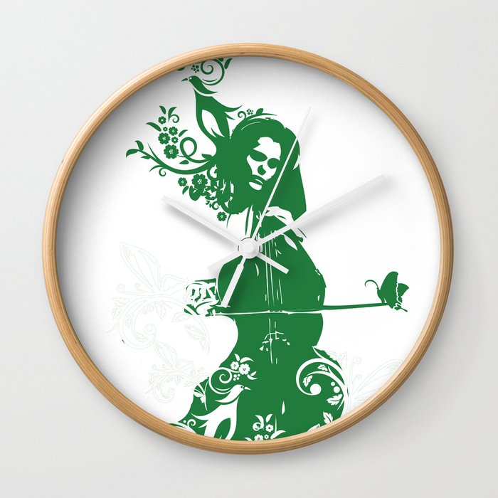 Cello and flowers Wall Clock