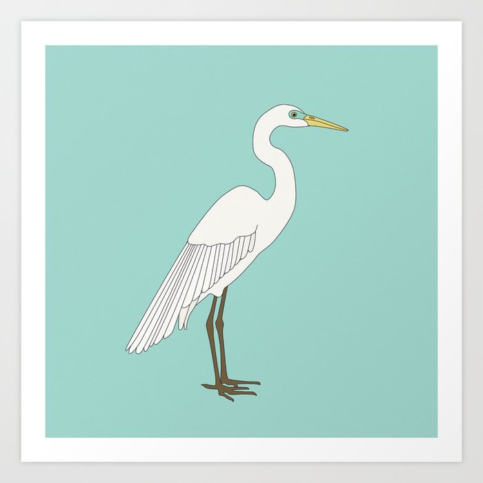 Heron bird Art Print