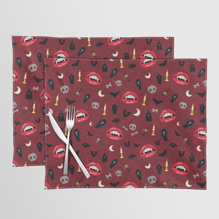 Red Vampire Lips Placemat